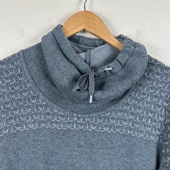 Eddie Bauer Gray Knit Long Sleeve Adjustable Cowl Neck Sweater Size XLarge - Picture 2 of 11